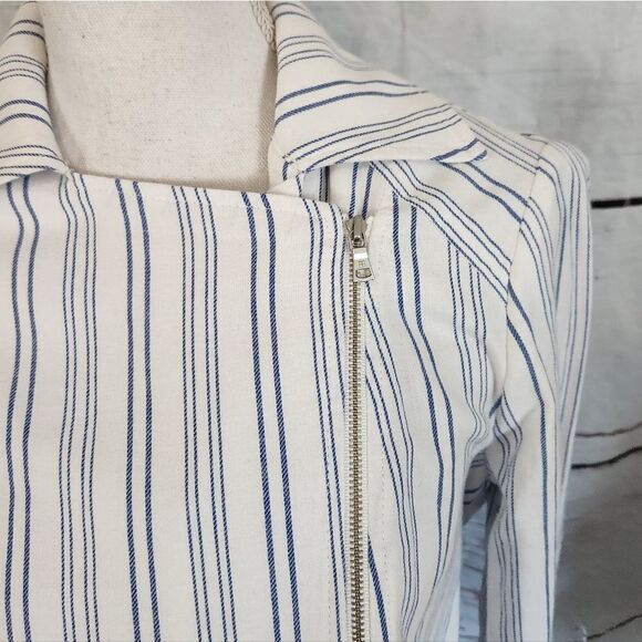 BCBGMaxAzaria Dean Striped Moto Jacket Size XS NWT - Picture 4 of 7